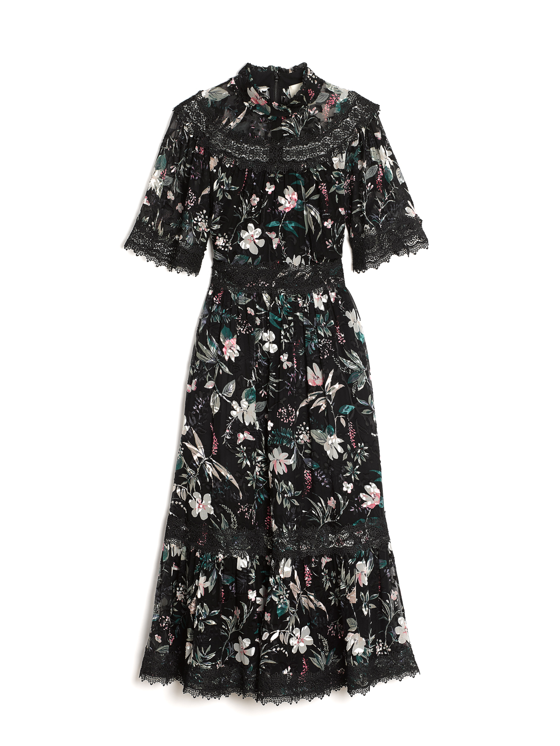 Botanical Chiffon Midi Dress - $5,600